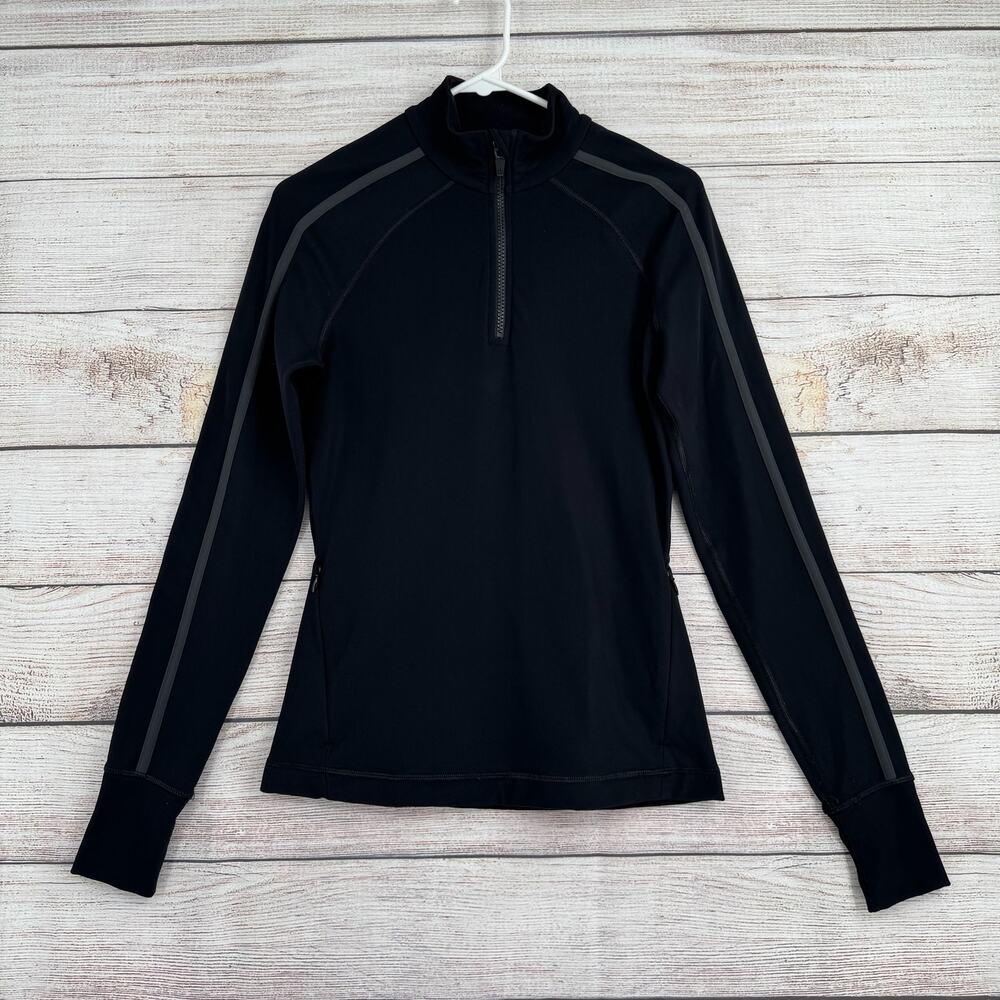 Sweaty Betty 1/4 Zip Pullover‎ Sweatshirt Womens XS Black Gray Stretch